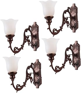 OFFSCH 4pcs Dollhouse Wall Light Glow Decorations Miniature Dolls Train Decor Ho Trains Mini Post Street Lights Miniature Wall Sconces Tinny Wall Lamp Tiny Wall Lamp Model Light Adornment