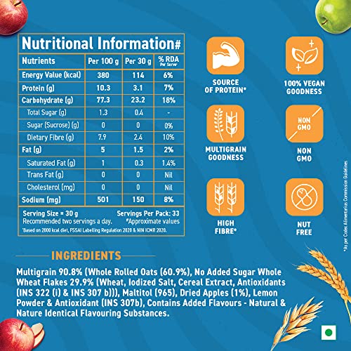 Image of Bagrry's No Added Sugar Muesli 2kg (Pack of 2, 1kg Each) Jar | 0% Added Sugar | 90% Whole Grains | 60% Fibre Rich Oats | High Fibre & Source of Protein | Plant-Based Breakfast Cereal | No Nuts, No Corn Flakes | No Preservatives | No Palm Oil