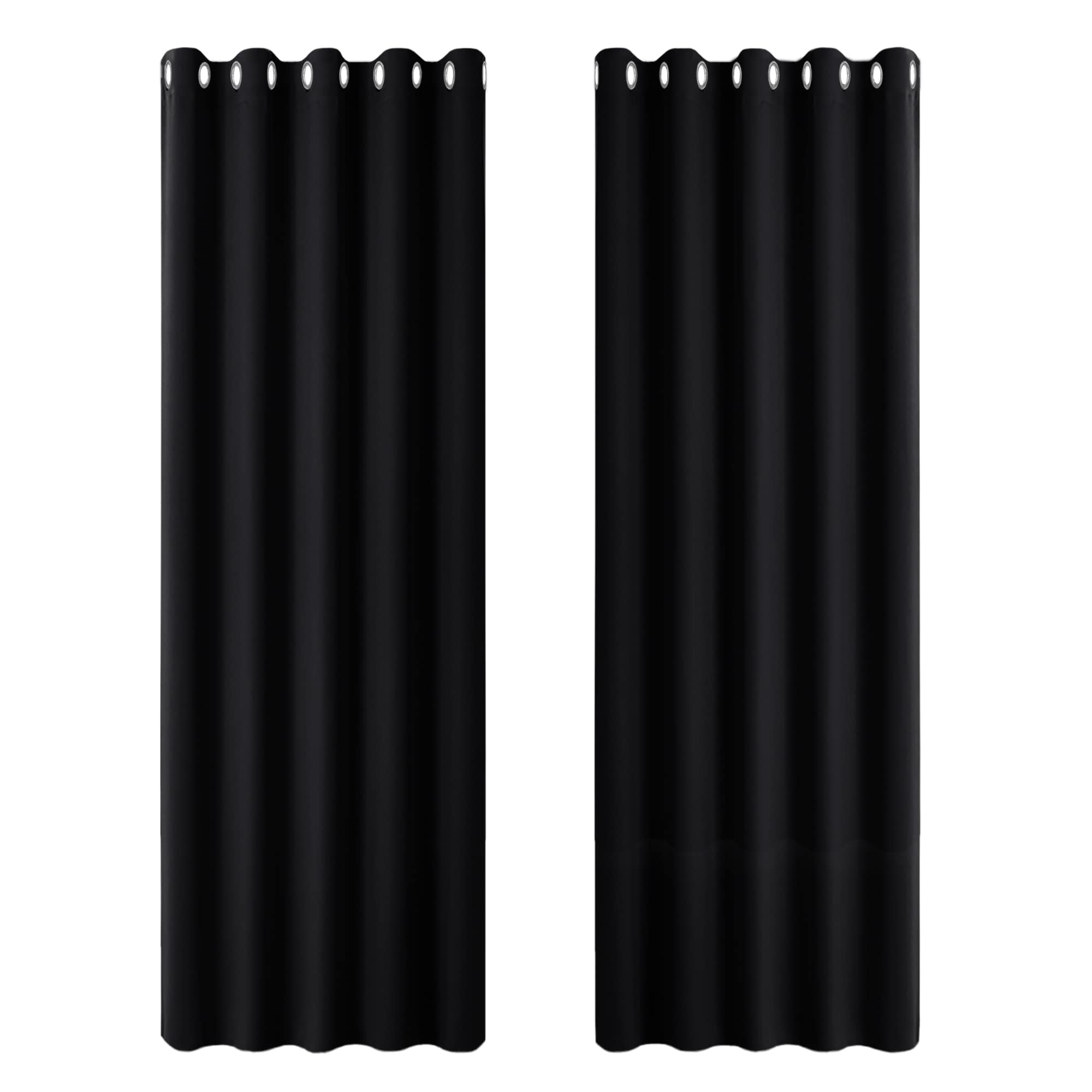 PONY DANCE Door Curtain Blackout - 2 Panels Thermal Insulated Curtains for Living Room Bedroom Kitchen Privacy Screen Heat Cold Blocking, 66 Inch Width x 84 Inch Drop, Black