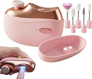 Automatic Nail Clipper LED Lighted Manicure Tool with Replacement Bits | Cordless Nail Drill Electric File for Beginners Women Girls Teens Elderly Salon Travel Dorm Commuting