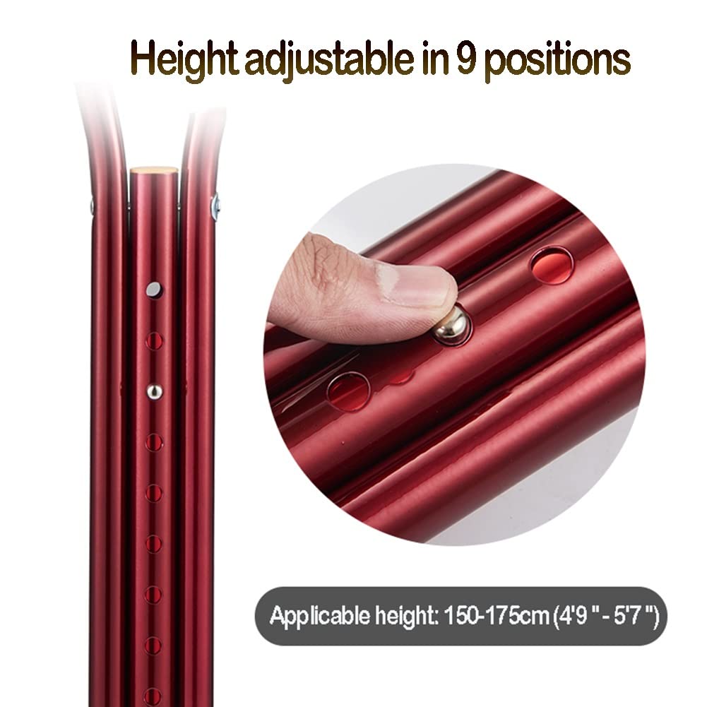 Muletas Axilares Adultos, Muletas Ortopédicas con Almohadilla y Axilares Empuñadura, Muletas para Caminar, Altura Adecuada 150-175cm, 1 Par