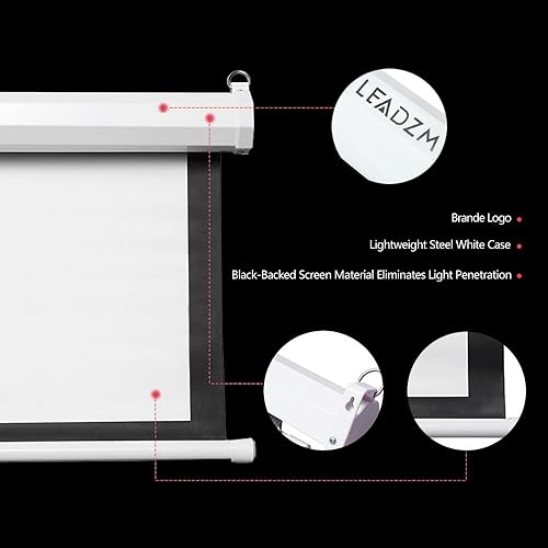 Miniatura 9 de Ochine Pantalla de proyector, pantallas de proyección para interiores y exteriores, área de visión, pantalla de película desplegable automática
