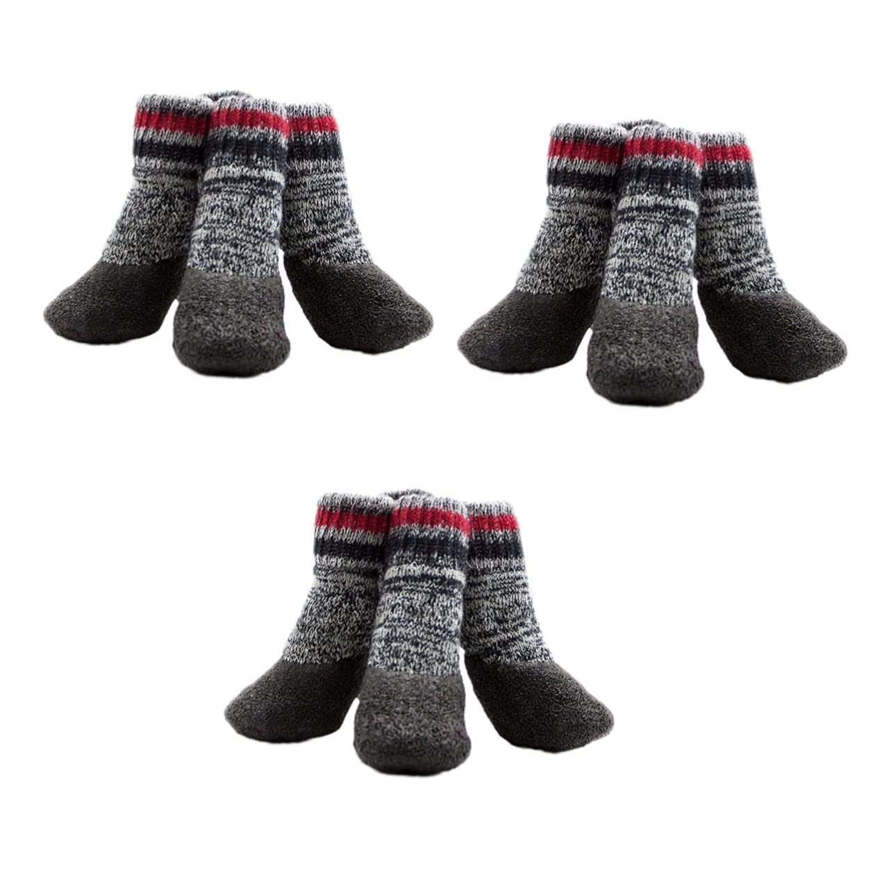 PRETYZOOM 3er-Sets Hundesocken Ungepolsterte Hundeschuhe Für Den Einsatz Grau 2 Paar X 3