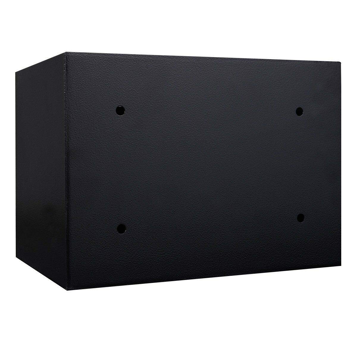 Cassetta di sicurezza elettronica in acciaio, per ufficio, casa, soldi, contanti, cassaforte digitale, grande, 2 scomparti con 2 chiavi, tastiera a cifre complete e 4 bulloni, 16 L (35 x 25 x 25 cm,