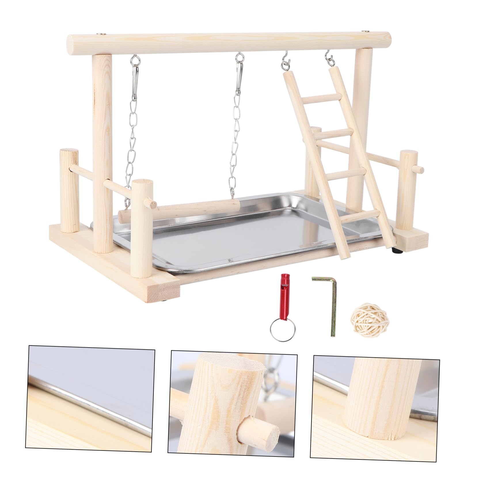 Happyyami 1stücke Holz Papageienschaukel Vogelspielzeug zum Aufhängen für Kleine Vögel Papageien-hängespielzeug Papageienständer Vogelständer Hängende Papageienspielzeuge