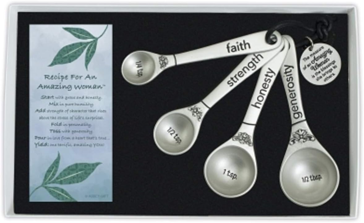 Abbey Gift57904 Amazing Woman 4 Measuring Spoons, 7" x 4.25", Multicolor