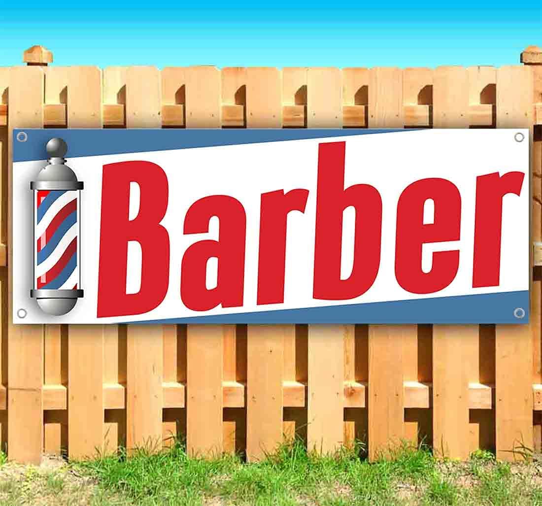 Barber 13 oz Banner | Non-Fabric | Heavy-Duty Vinyl Single-Sided with Metal Grommets
