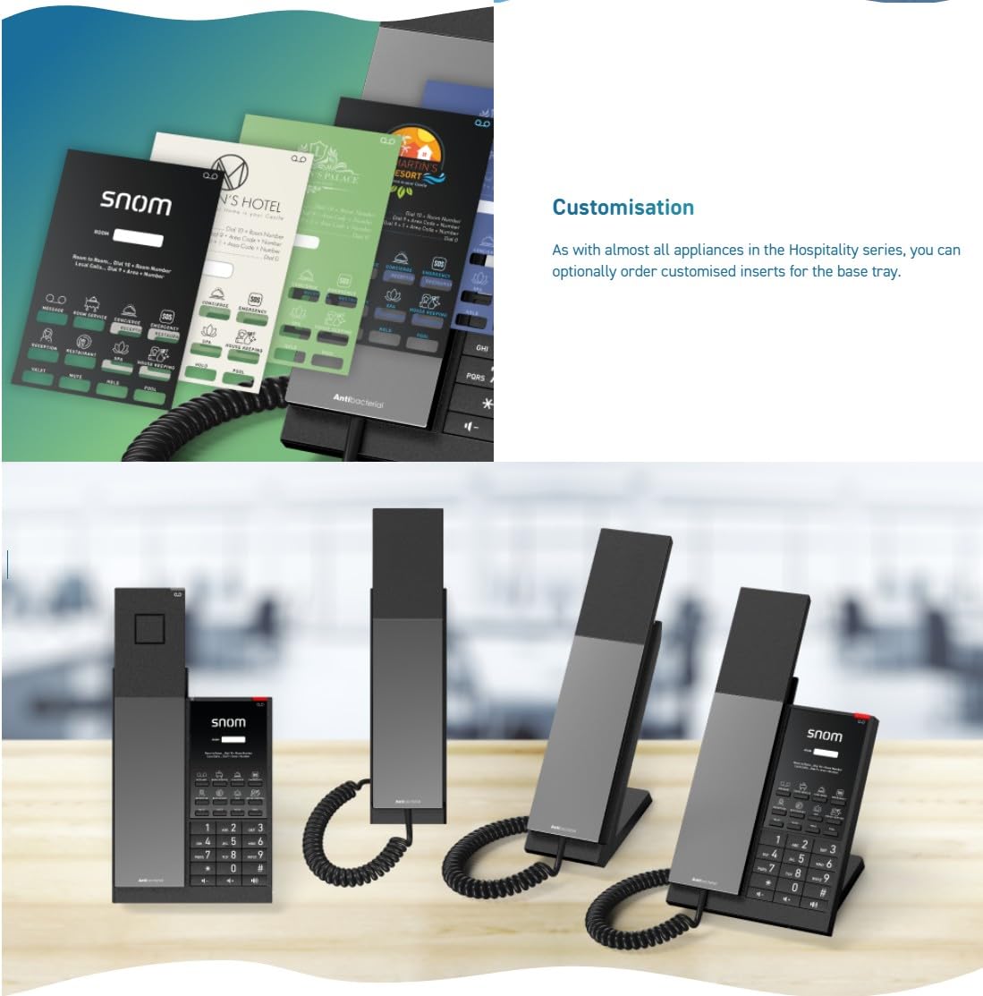 Snom HD351W DECT/WiFi - Telefono cordless con custodia antibatterica, visualizzazione di chiamata ottica, 5 dispositivi manuali, vivavoce, muto, server in Germania