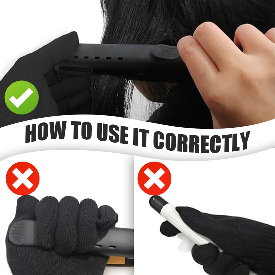 2 Pièce Gants Professionnels Résistants À La Chaleur Pour Coiffure, Fer À Friser, Gants De Blocage De La Chaleur Pour Main Gauche Et Droite