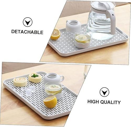Miniatura 6 de Zerodeko Bandeja de drenaje para mesa de centro, bandeja de cocina para fregadero, bandeja para verduras, bandeja para aperitivos, bandeja para