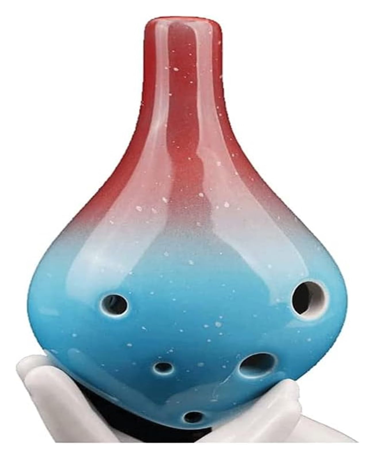 Ceramiczne okaryny 6-otworowe Alto C, AC Ocarina, instrument do zabawy dla dzieci, przenośny rowek na palec, dla początkujących, grających w nauczanie, okaryna, czerwony