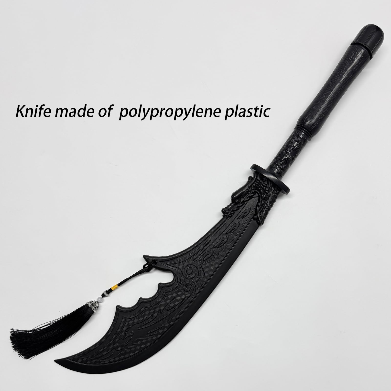Guan Gong Dragon Sword - 180cm Lightweight Polypropylene Kung Fu Prop Polypropylene Training Martial Sword?Black Practice Broadsword Martial Arts Decoration ?Training Knife for Practice