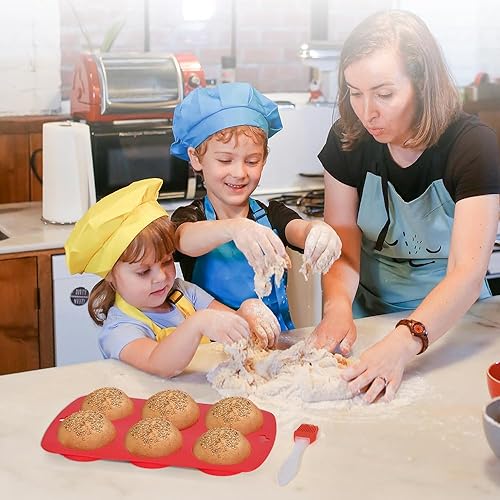Miniatura 4 de Molde de silicona para magdalenas, paquete de 3 moldes de silicona para huevos de desayuno, molde redondo de silicona de 3 pulgadas para hornear