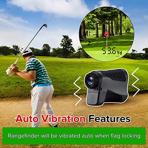 BOBLOV Slope Golf Rangefinder, Rangefinders, Vibration Slope/Non Slope Optional Flag Locking, 650Yards 6X Magnification Range Finder, Speed, Continuous Mode
