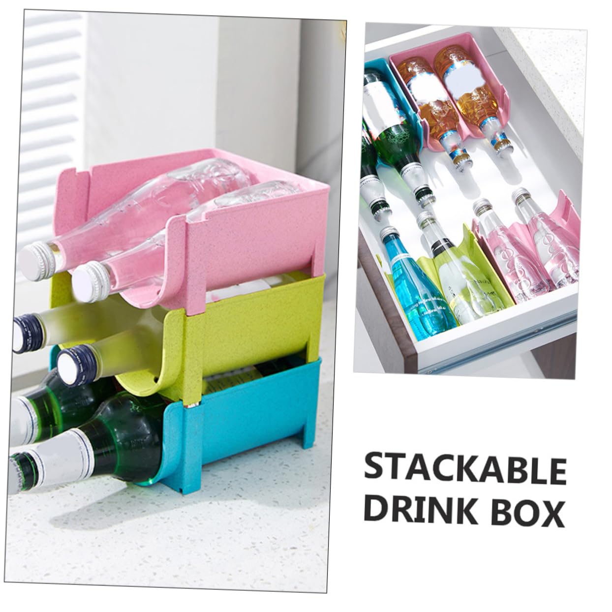 OFFSCH Refrigerator Storage Pot Stackable Crisper Kitchen Gadget Beer Can Storage Box