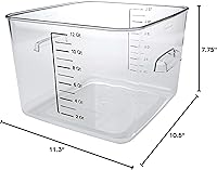 Vista 9 de Rubbermaid Commercial Products Space Saving Square Food Storage Container 12 Quart Clear for Kitchen/Sous Vide/Meal Prep