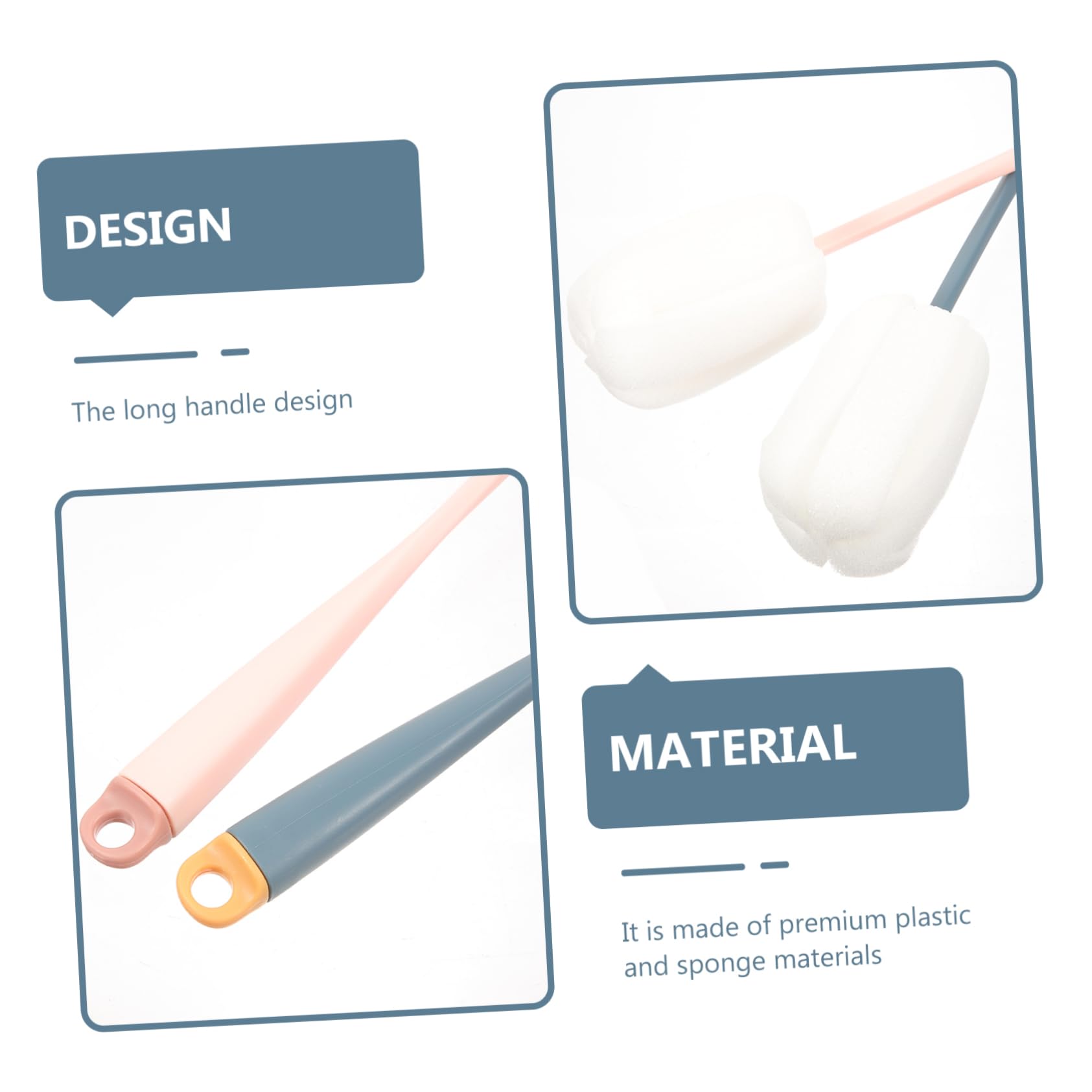 BUTIFULSIC 2 Pcs Cup Brush Bottle Scrubber Jug Water Bottle Wine Bottle Brush Sponge Bottle Cleaner Bottle Scrub Washer Bottle and Scrubber Breast Bottle for Bottle