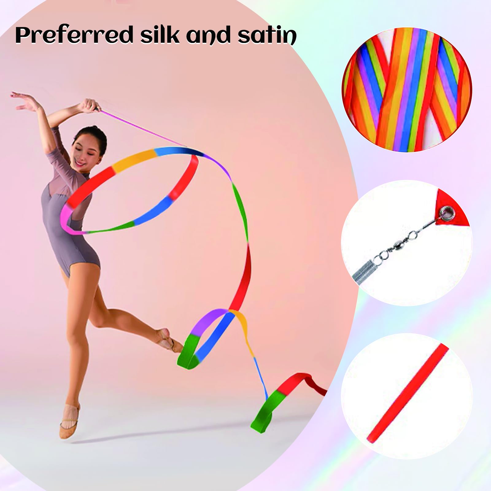 Hula Fitness Hoop Dotato di nastro da ginnastica - Plastica Staccabile, Divertimento e Fitness, Perfetto per Danza, Palestra e Attività Fitness