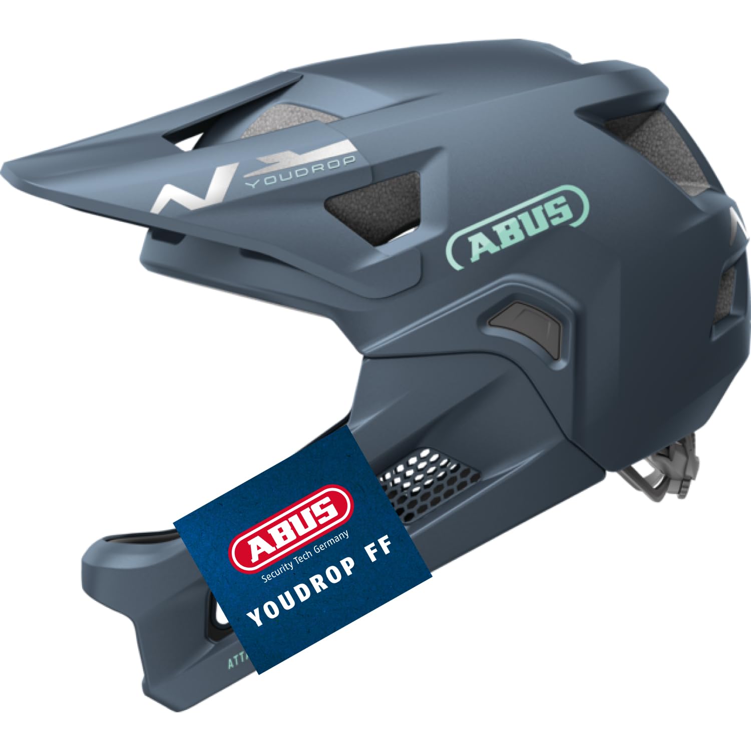 ABUS MTB-Helm YouDrop FF - Fullface-Helm für Kinder und Jugendliche - für den Einstieg in den Mountainbikesport - mit abnehmbarem Kinnschutz
