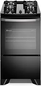 Electrolux Fogão 4 bocas Electrolux Preto Efficient Mesa Vidro, Tripla Chama e PerfectCook (FE4GB) Bivolt
