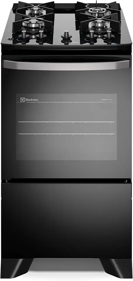 Electrolux Fogão 4 bocas Electrolux Preto Efficient Mesa Vidro, Tripla Chama e PerfectCook (FE4GB) Bivolt