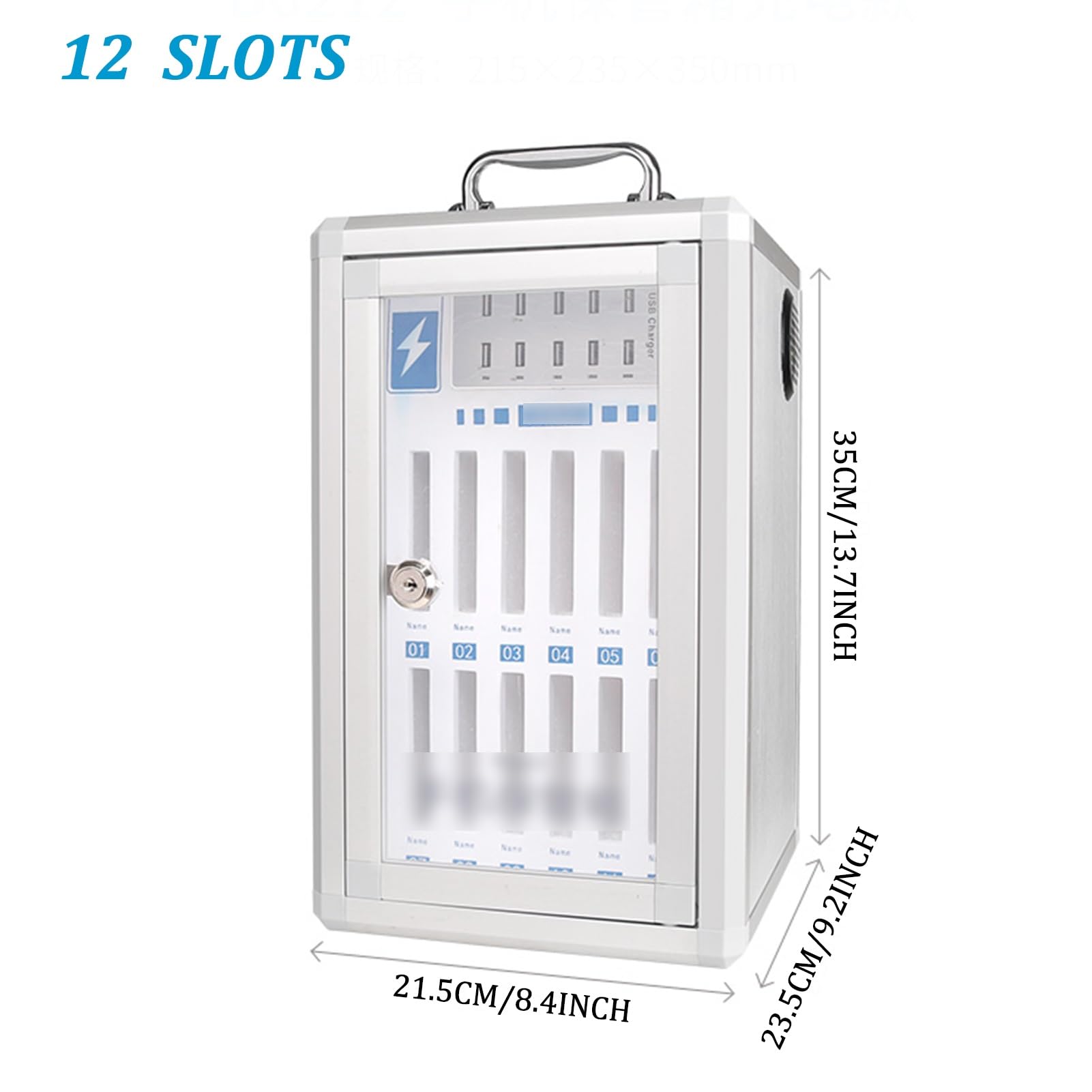 Estaciones de carga para teléfonos móviles, base de carga, soporte móvil, almacenamiento de oficina, organizador de escritorio para teléfonos móviles, aulas, escuelas (plata, 12 ranuras)