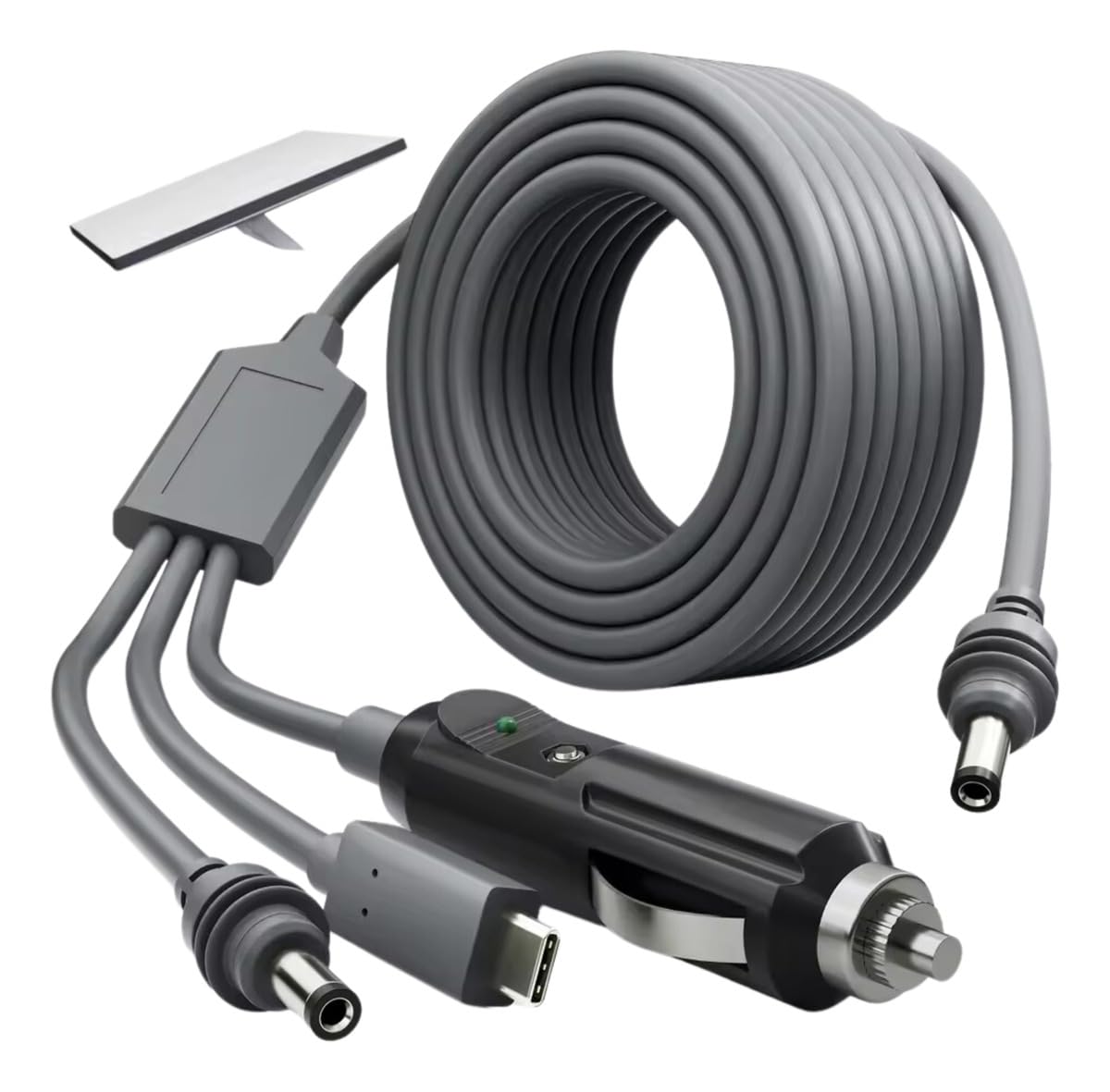 Cabo Carregador 3 em 1 Starlink Mini USB-C Plug DC e Isqueiro Veicular 12V 24V Fonte