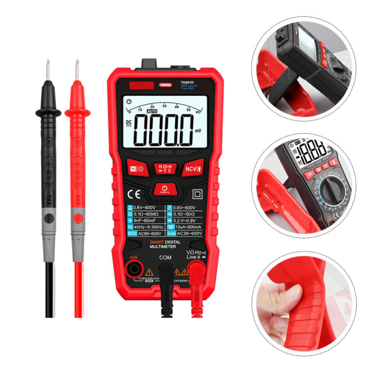 Automatisches Digitalmultimeter für Elektriker, Misst Spannung und Strom