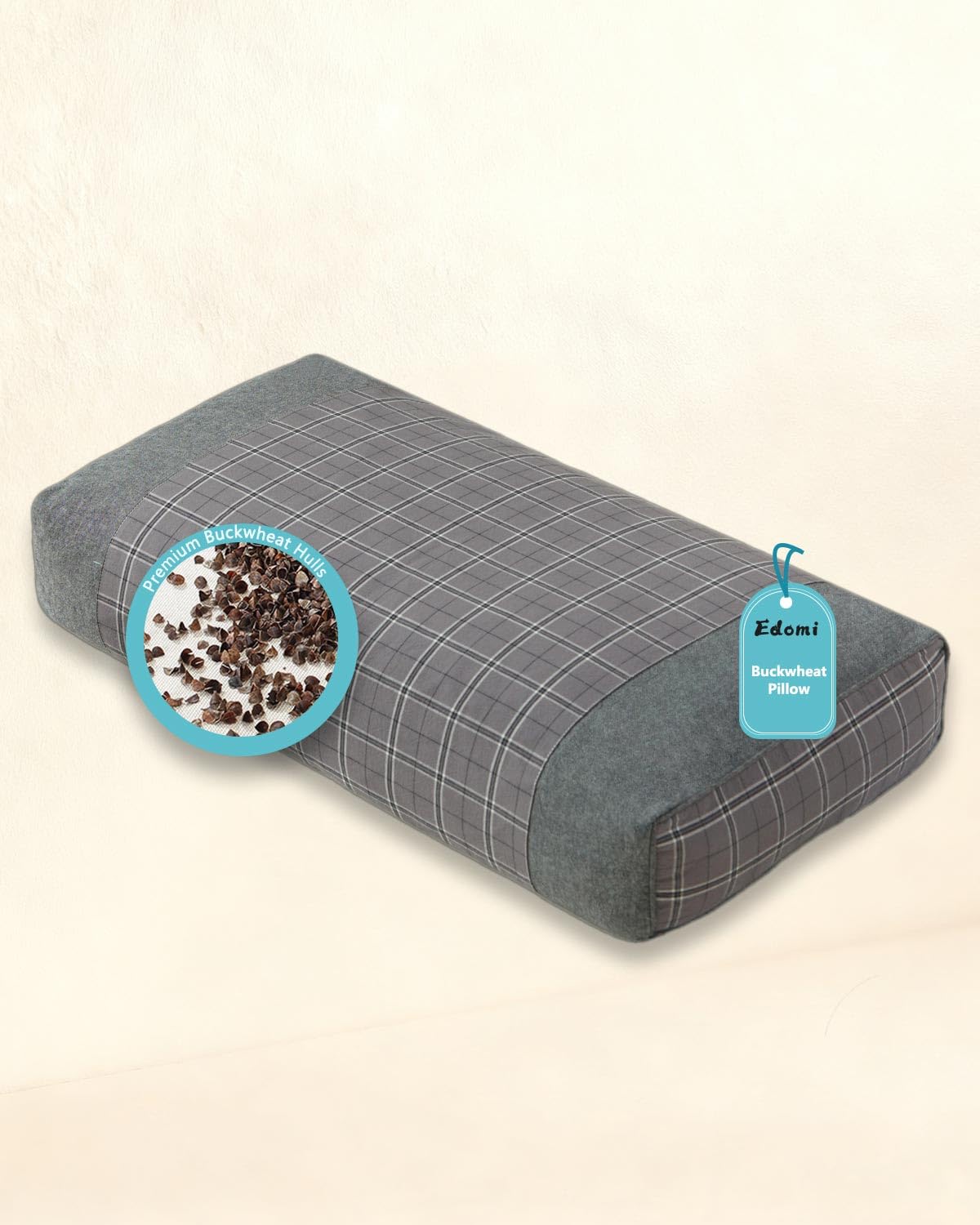 Buckwheat Cube Pillows for Side Sleepers 19 6x9 8 Buckwheat Hulls Filling Cervical Neck Support Pillows for Sleeping
