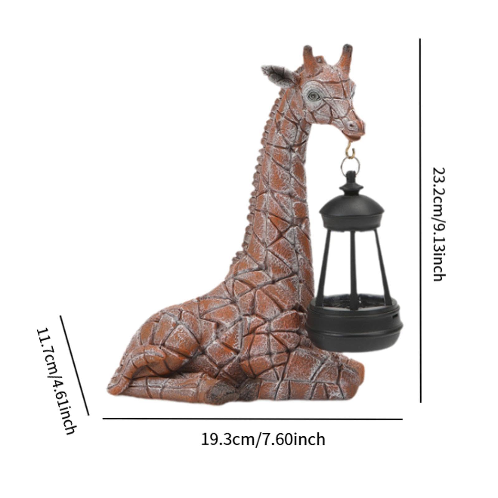 Statue de Girafe de Jardin avec Lanterne Solaire pour Balcon Ou Jardin