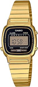 Casio Women’s Vintage LA670WGA-1DF Daily Alarm Digital Gold-Tone Watch