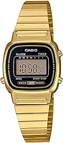Relógio de Pulso Casio Feminino Digital Vintage Dourado LA670WGA-1DF