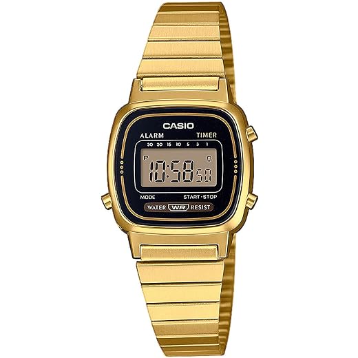 Relógio de Pulso Casio Feminino Digital Vintage Dourado LA670WGA-1DF