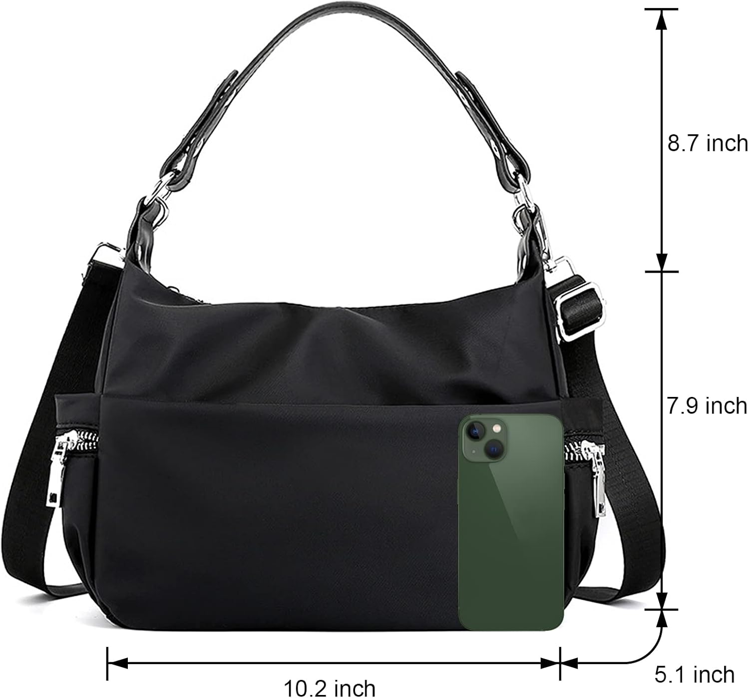 Girls Small Tote Purse Nylon Mini Hobo Handbag Purses for Women Shoulder Bag Ladies Crossbody Clutch Bags