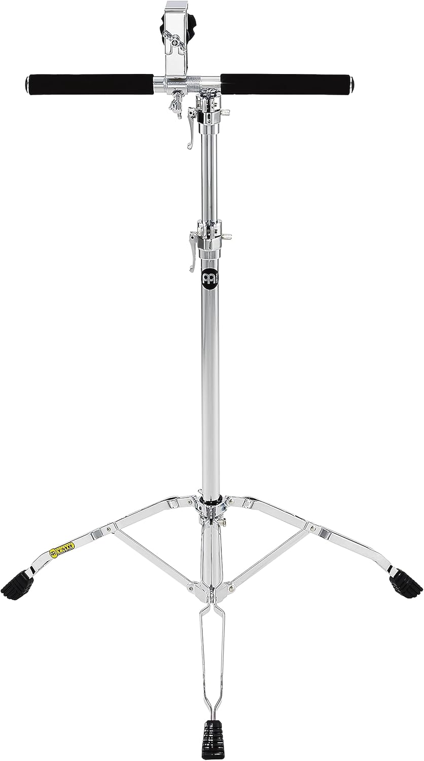 Professional Bongo Stand with T-Bar, Double Braced Legs—NOT MADE IN CHINA—Adjustable, 2-YEAR WARRANTY