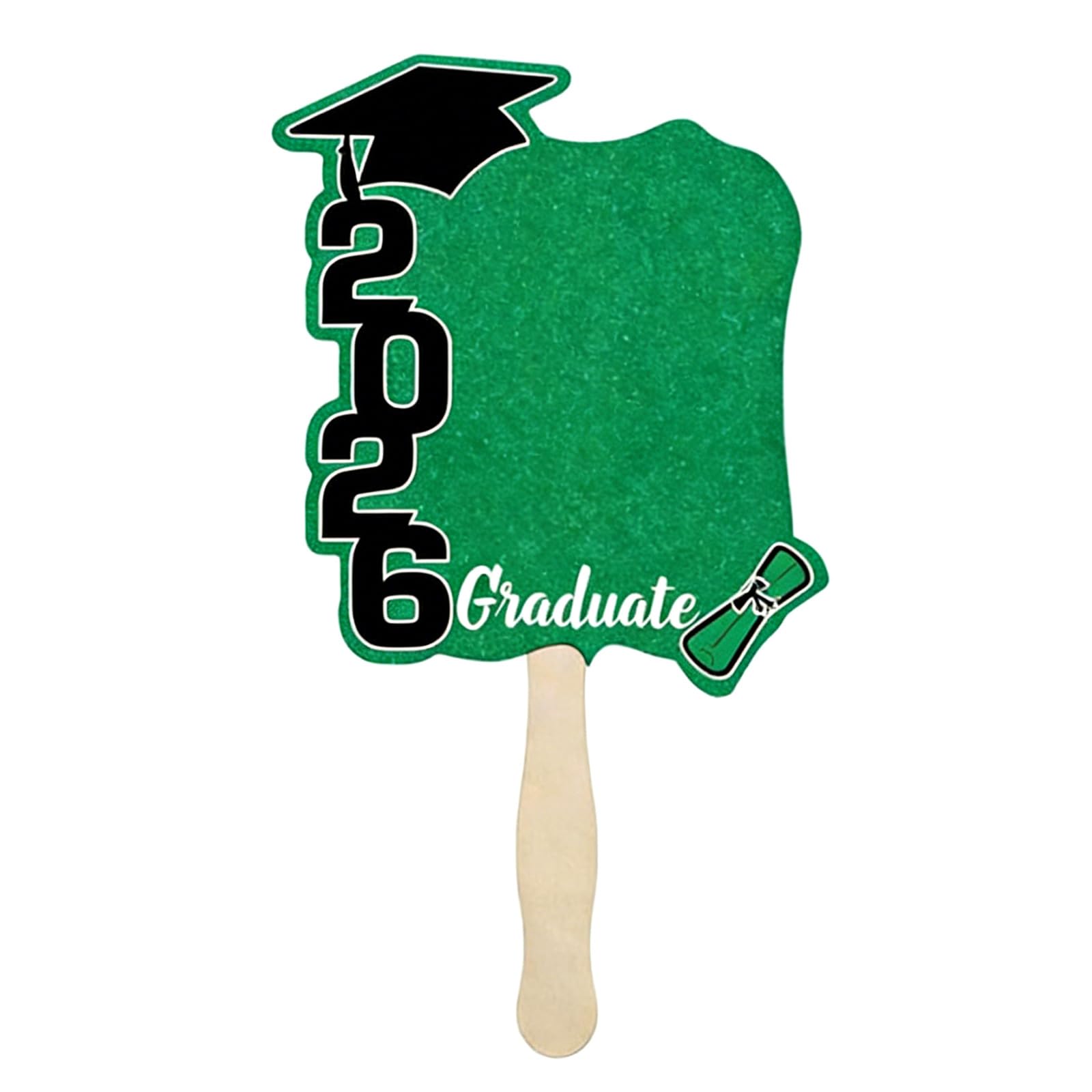 Ekoama Class Of 2026 Graduation Fan Double Sided Printed Wooden Hand Fan For Graduation Ceremony Decoration Commencement