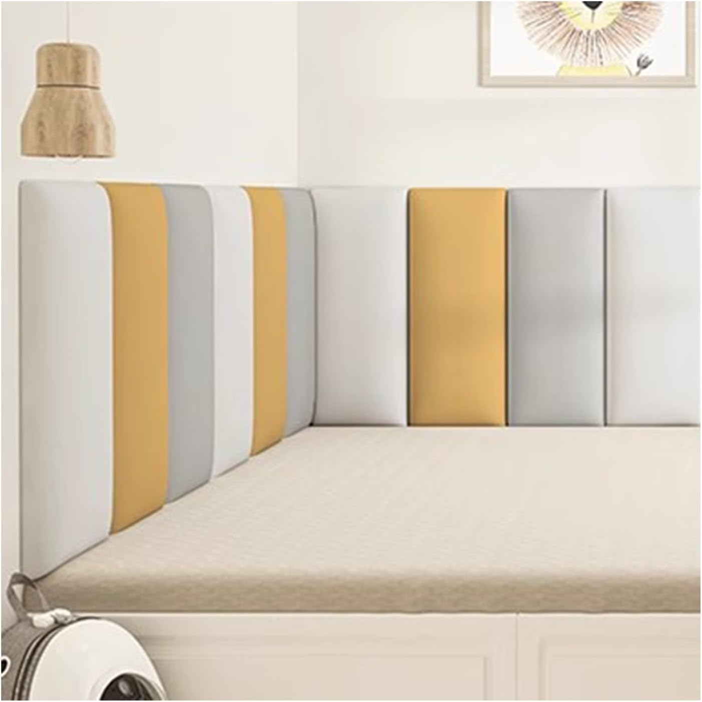 Acolchado de pared anticolisión infantil con paneles autoadhesivos blandos para guardería