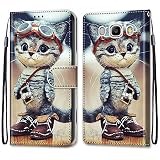 Mo-Somnus Funda para Samsung Galaxy J5 2016 / J510, Funda Cartera Funda Libro Caso Piel PU con Tapa Magnético Billetera Flip Carcasa Cuero [Protección Completa] [Ranura para Tarjeta] (Gato 1)