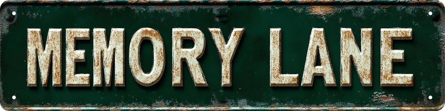 Bar Gifts Vintage Metal Wall Decor "MEMORY LANE" Street Sign Funny Man Cave Decor Accessories for Home,Bar,Bathroom,Bedroom Unique Retro Tin Signs for Outdoor 4x16 Inch