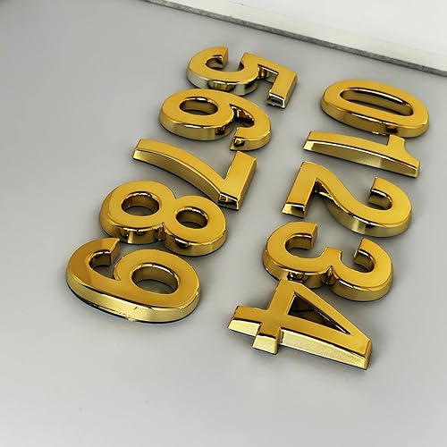 Miniatura 4 de HopeWan - Números de buzón de 1 12 pulgadas, número de puerta autoadhesiva, calcomanías pequeñas doradas para decoración de manualidades.