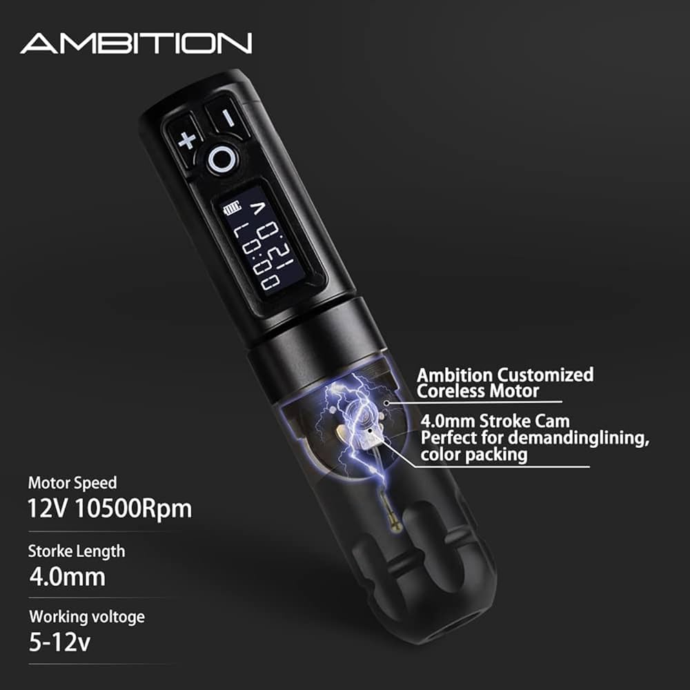 アンビションタトゥーキット ワイヤレスタトゥーマシン Ambition Amazon.com: Tattoo Kit - Ambition Complete Wireless Tattoo
