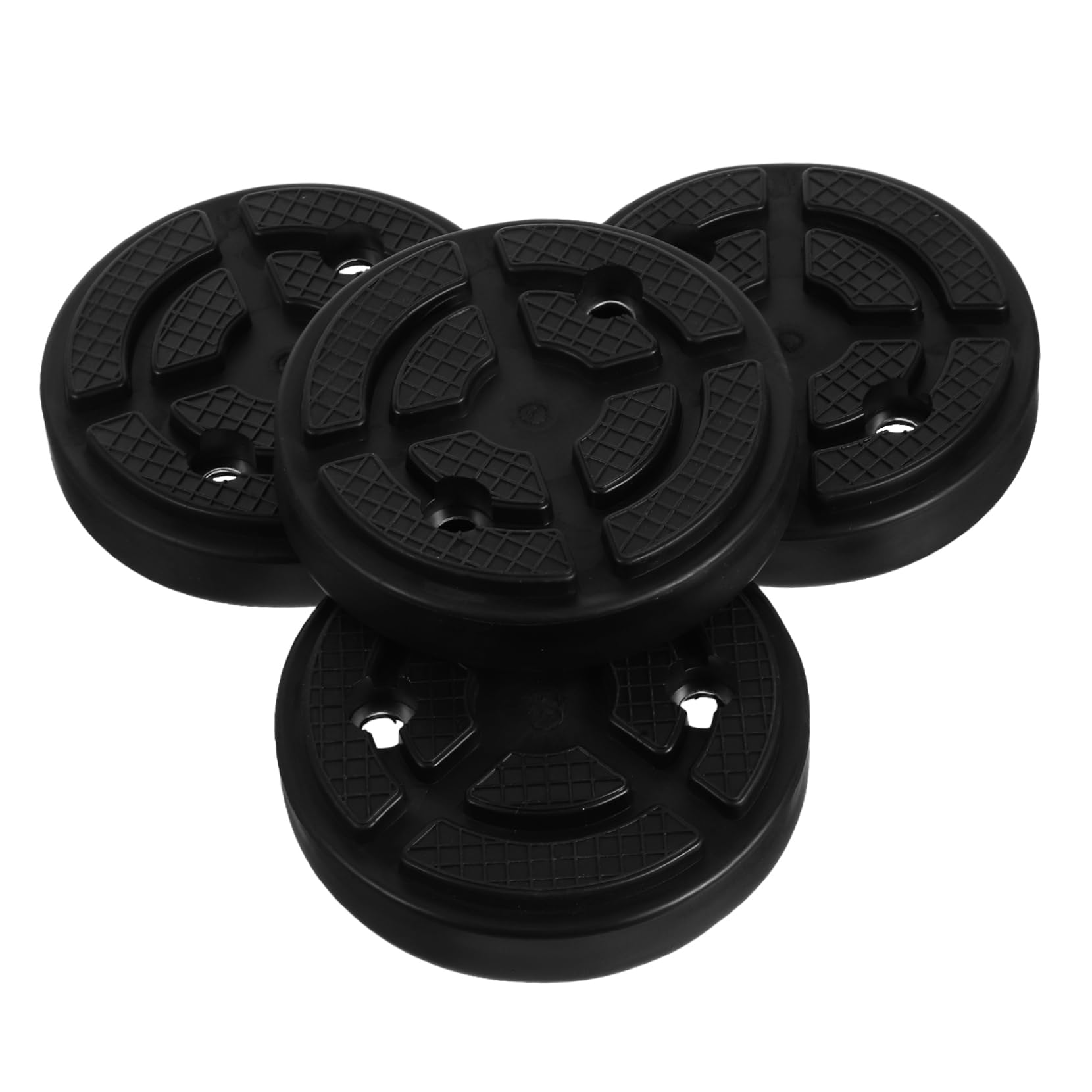 4 Stück Gummiauflagen für Hebebühnen, Schwarz, 7cm Lochabstand