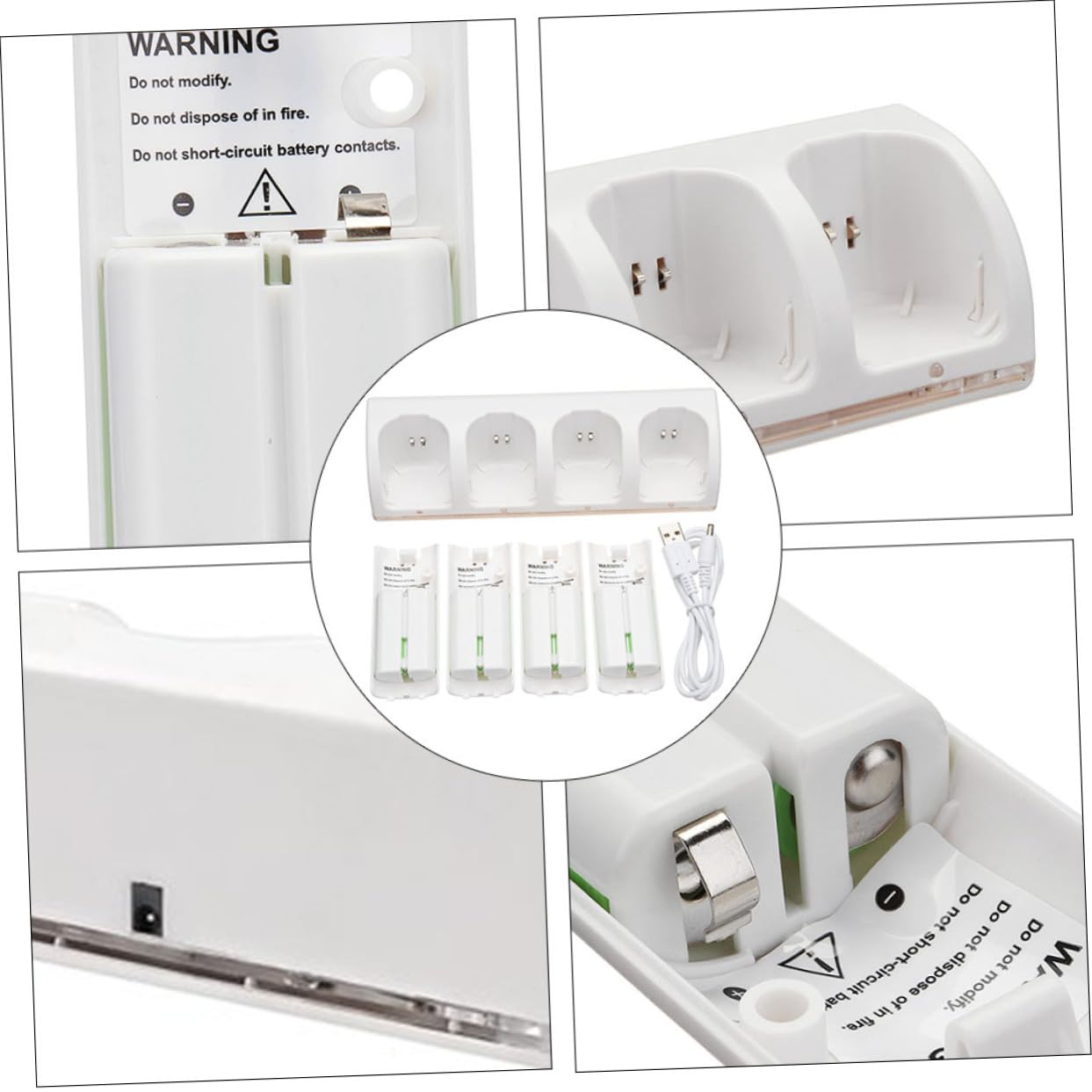 HOMSFOU 1juego Cargador De Batería Recargable De Ranuras Adaptador Compacto USB para AA y AAA Diseño Ligero y Portátil Color
