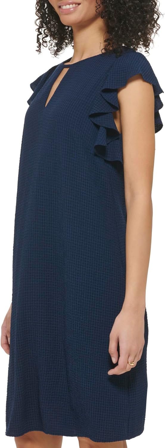 Jessica Howard Womens Flutter Sleeve Chiffon Shift Mini Dress - Image 2