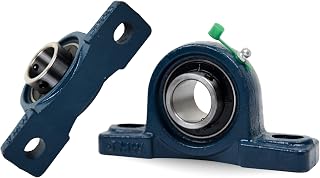 Jeremywell UCP205-16 Pillow Block Bearing 2 Pack, 1 Inch Bore, Solid Cast Iron, Self-Aligning 2-Bolt Mount