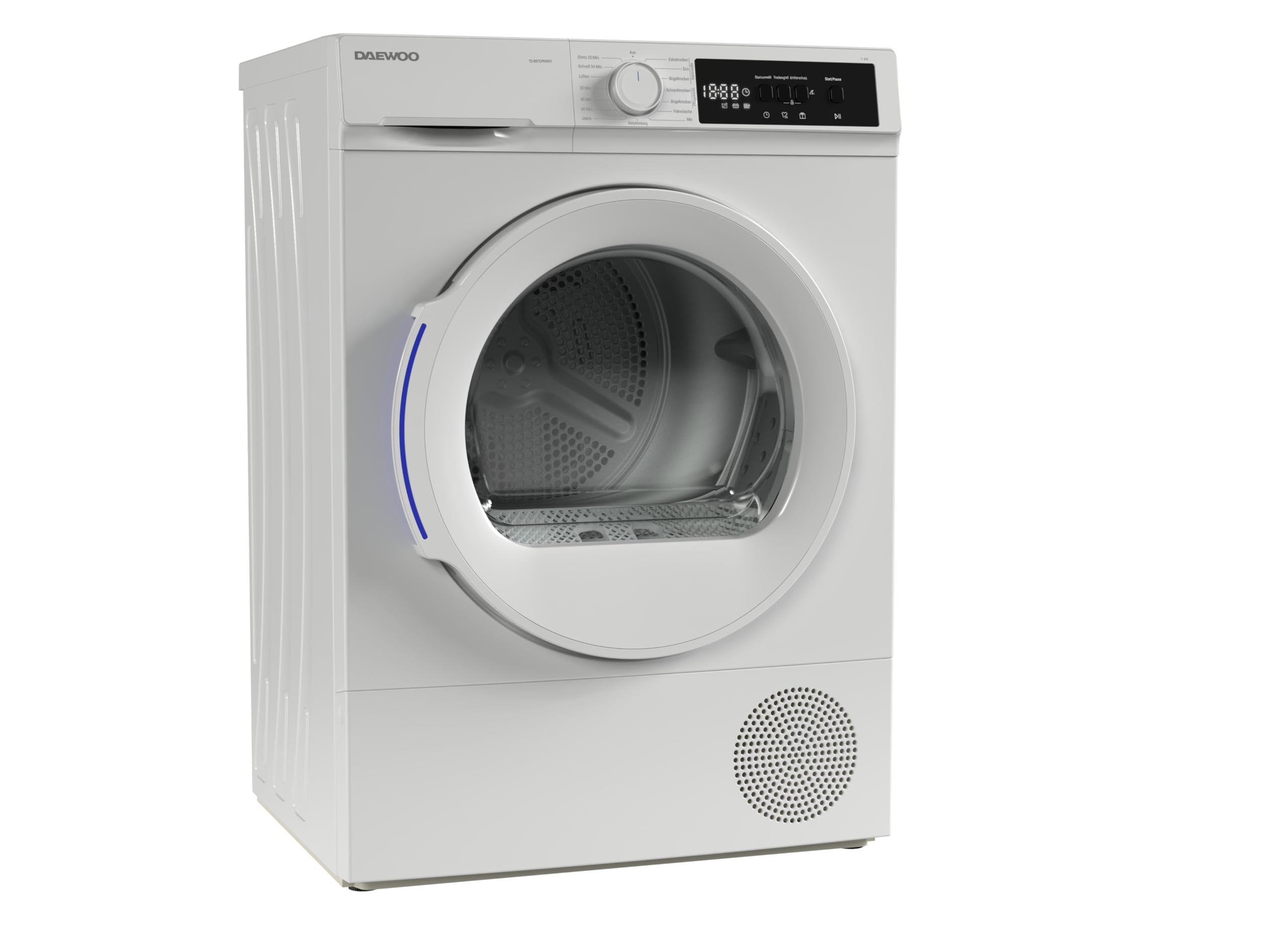 Daewoo TD-BR7GP0WD0-DE Wäschetrockner 7kg D 15 Trockenprogramme Weiß