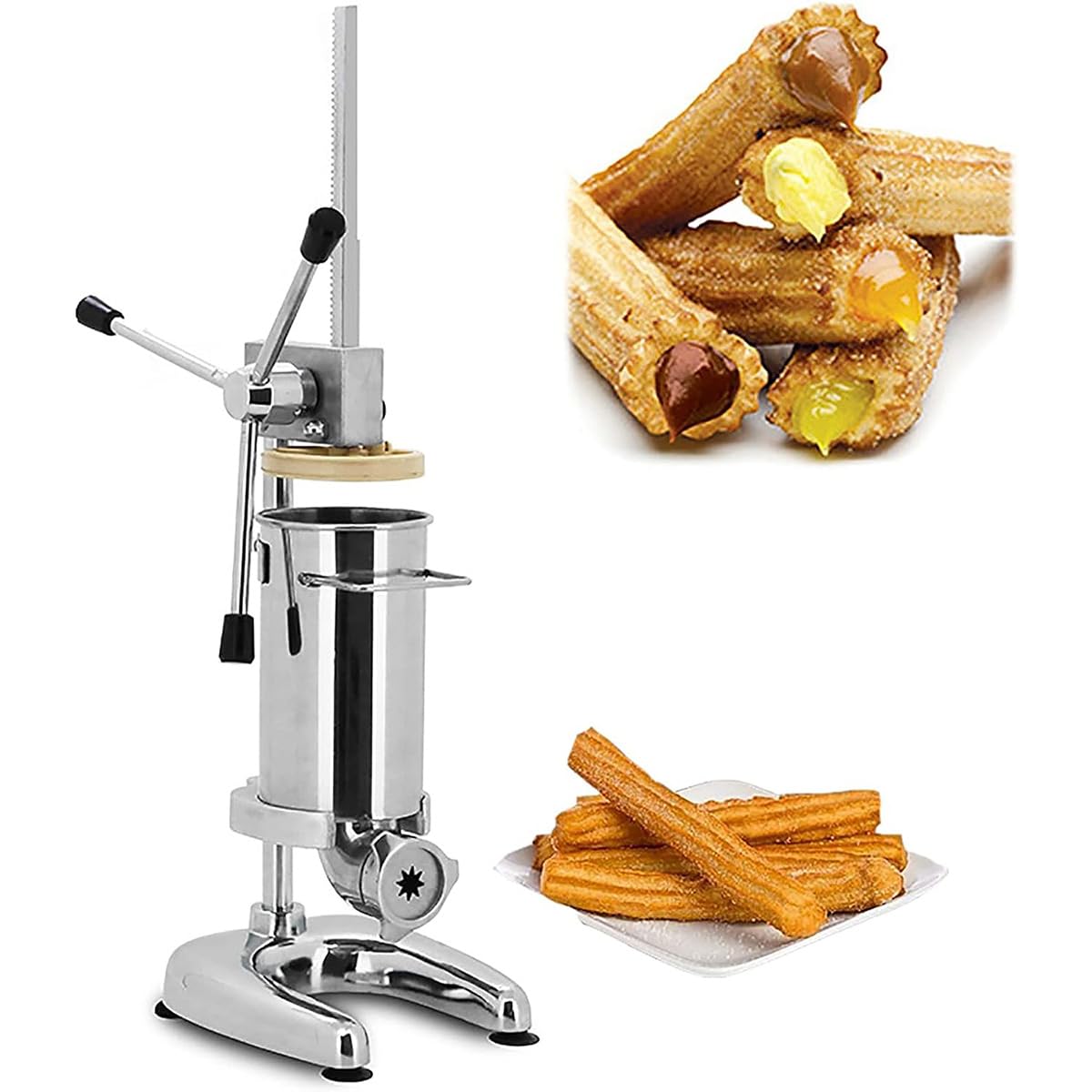 Machine à churro espagnol manuelle verticale de 3L avec équipement de moules variés