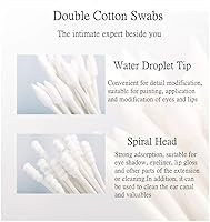 Vista 2 de Hisopos de algodón 800 piezas, puntas de doble precisión con barra de papel, 4 paquetes de 200 piezas (puntiagudo + cabeza en espiral)