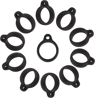 GORGECRAFT 20PCS Anti-Lost Silicone Rubber Rings 13mm Diameter Black Non-Lost O Rings Multipurpose Necklace Lanyard Replacement Pendant Carrying Kit for Pens Device Keychains Office Supplies