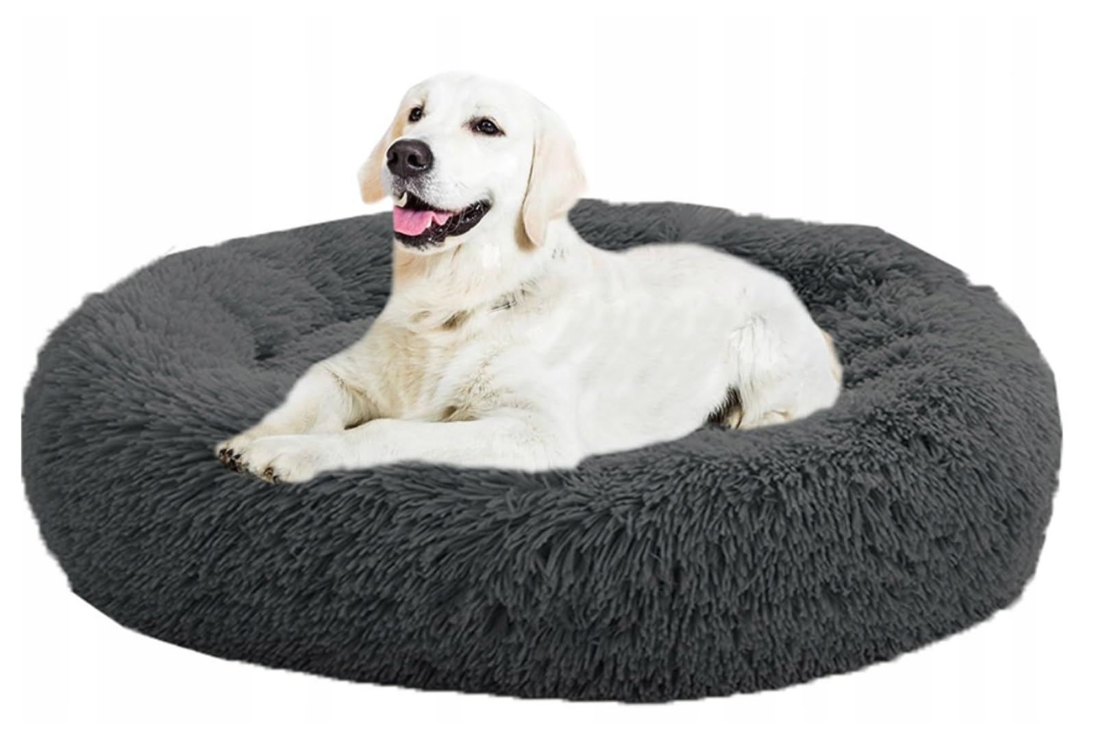 Northcamp Cama para Perro Grande, Cama Perro antiestrés, 100 x 100 x 15cm. Cama de Perro Redonda Lavable y Antideslizante para Perros medianos y Grandes. Máxima Comodidad y suavidad. Color Gris.